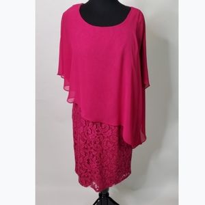 Adrianna Papell Pink Lace Dress (Size: 10)